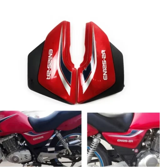 EU quality MOTOCYCLE Left&Rght Fuel Tank Shield Faring Parts Side Covers Battery Tool Panels For Suzuki EN125 EN125-2 EN125-2A
