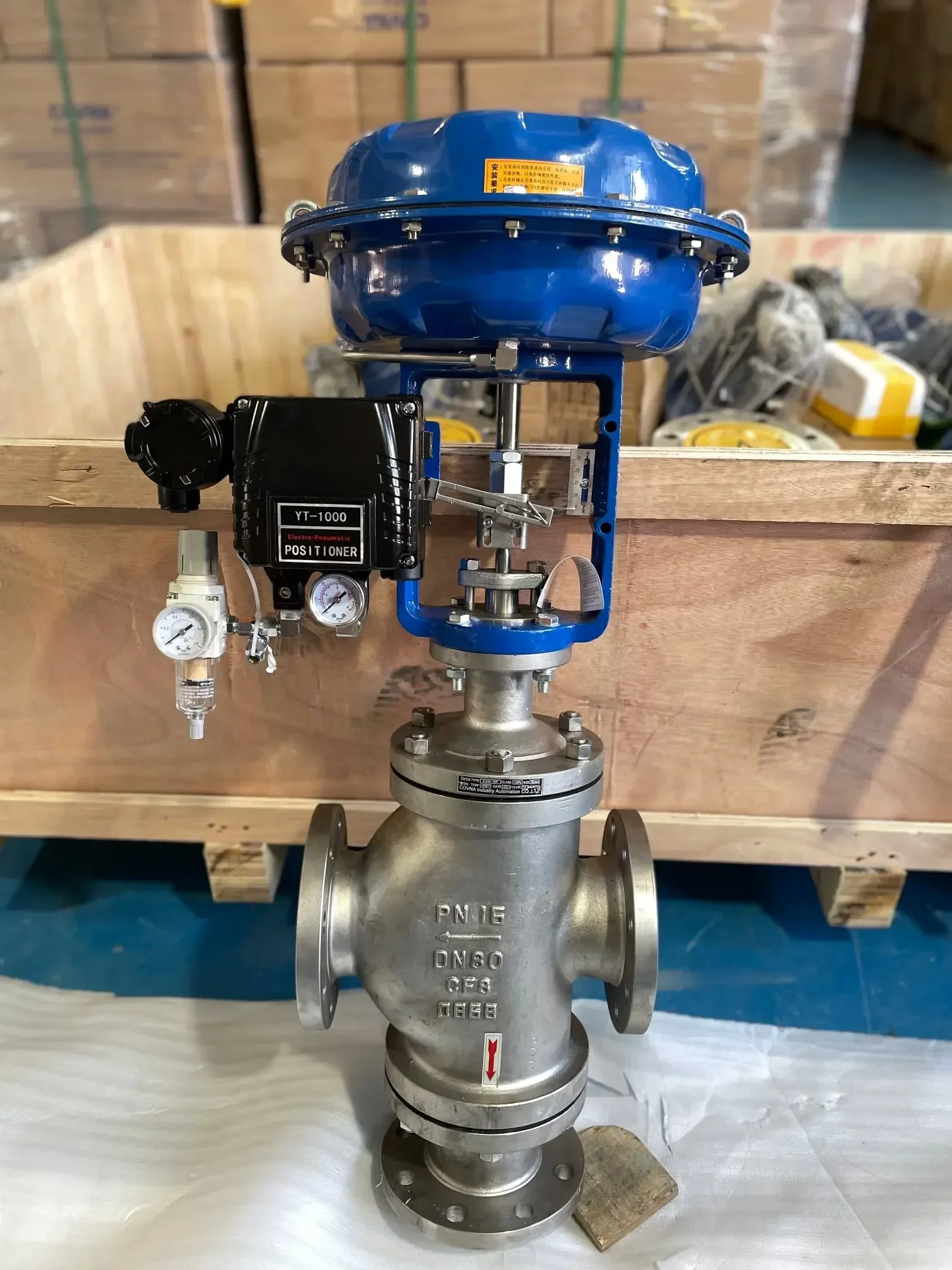 COVNA Pneumatic Control Valve Modulating Valve Pneumatic Diaphragm Three Way Regulating Valve With Positioner