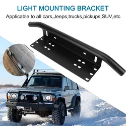 Car Front Bumper License Plate SUV Lamp Holder Aluminum Log Light Mount Bracket Off Road LED Light Bar Frame Holder Universal