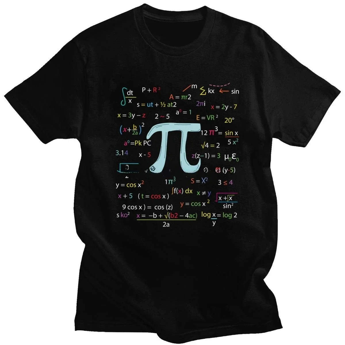 

Funny Casual Algebra Math Lover Tee Shirt Clothing Trendy Mens Pi Circle Number Formulas T-Shirt Short Sleeves Geek Nerd Tshirt