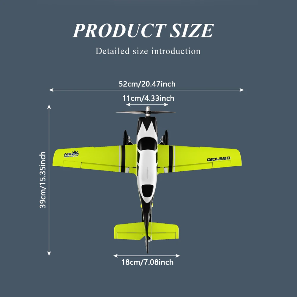 Brinquedos com controle remoto QIDI-580 com motor sem escova, aeronave com controle remoto de 4 canais, aeronave de simulação SR22 1504 para presentes infantis