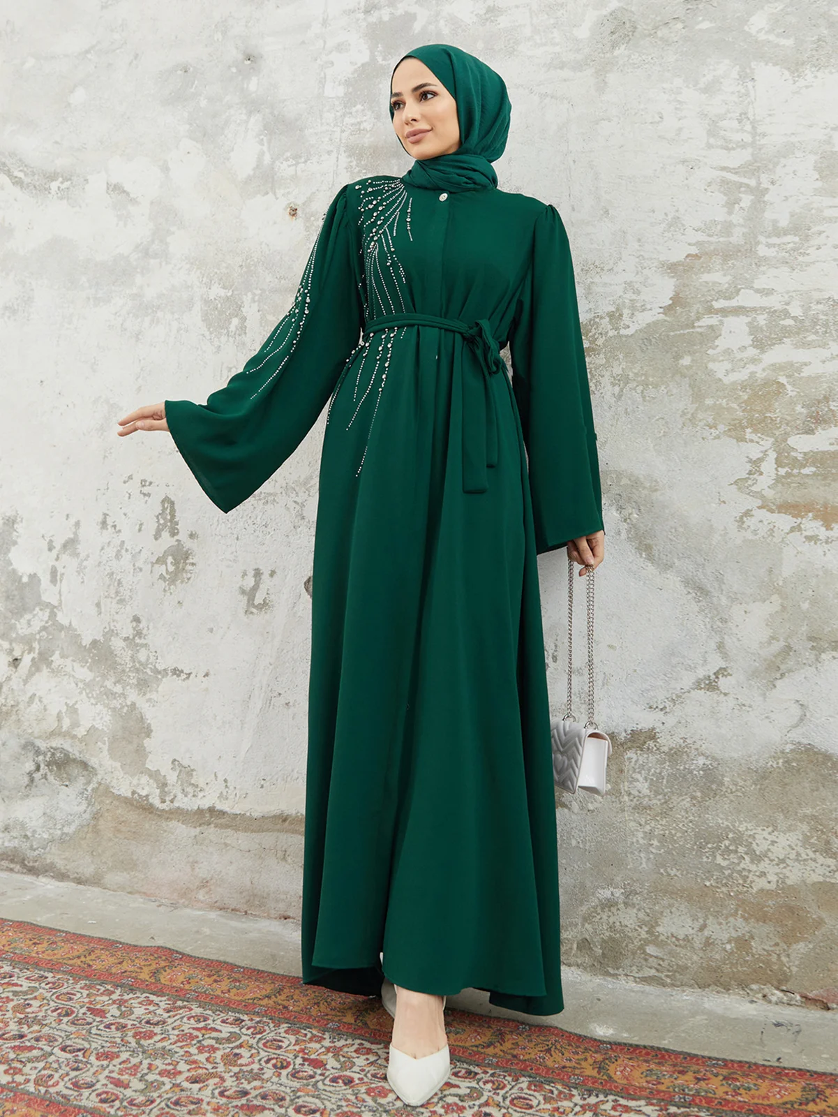 Ramadan Eid dubaï élégant Abaya Kebaya Islam caftan musulman Robe modeste pour les femmes Robe musulmane Caftan Marocain Femme robes