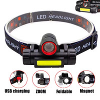 Outdoor Mini Powerful LED Headlamp USB Rechargeable Waterproof XPE+COB Torch Flash Head Lamp Camping Fishing Hiking Bike Light