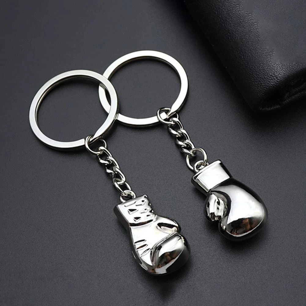 Fashion Men Boxing Gloves Pendant Keychain 3D Metal Boxer Movement Fighting Jewelry Men\'s Car Keyring Club Match Gift Souvenir