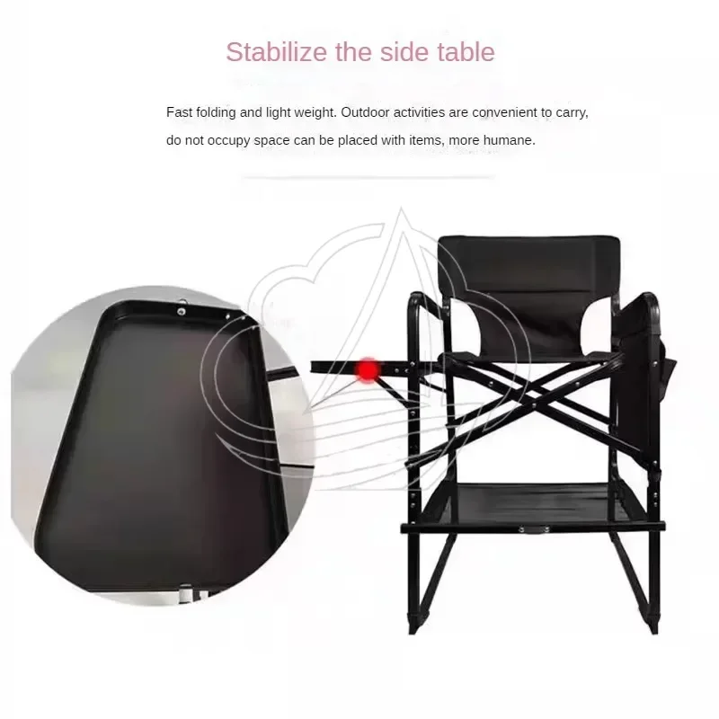 Aluminum Alloy Folding High Back Recliner Portable Outdoor Camping Director Chair