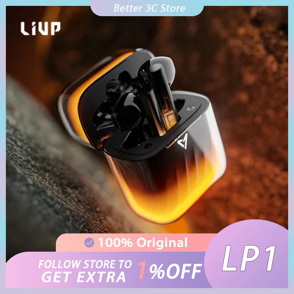 

Liup LP1 Bluetooth Wireless Earphone Luminous Quicksand Earbuds Active Noise Reduction Gaming Headphone Low Latency Headset Gift