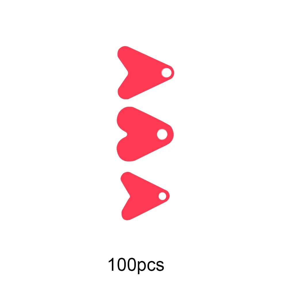 15/17/22mm 100pcs Red Heart Sequin Attracting Fishes Plastic Dummy Bait Bait Hook Sequin DIY Fishing Lure Accessories