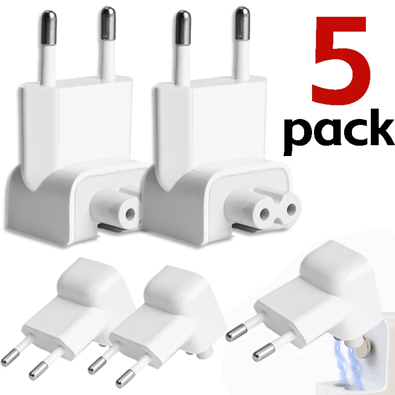 EU Plug AC Power Adapter Travel Wall Outlet Converter Duck Head for MacBook MagSafe 45/60/85W for IPad 10W/12W Charging Adapters