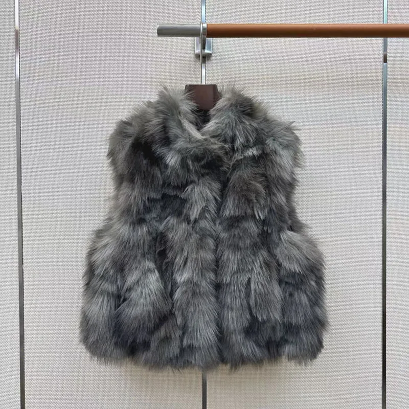 2026, New Arrival, Women's Eco-Friendly Faux Fox Fur Vest, Fashionable and Versatile Sleeveless Jacket, High-Quality Warm Vest,