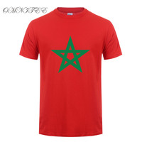 Omnitee New Fashion Morocco Flag T Shirts Men Summer Style Short Sleeve Cotton O-neck Cool Morocco T-shirts Tops OZ-012