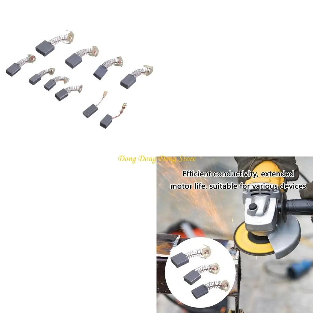 

40Pcs 10 Sizes Electric Motor Carbon Brushes for Replacement Repair Power Tool