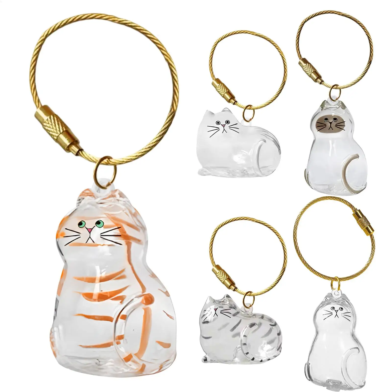 Katzenhaar-Aufbewahrungsanhänger, Haustier-Gedenk-Andenken, leichter Katzenhaar-Aufbewahrungs-Schlüsselanhänger, Charm für Geldbörse, Tasche, Rucksack – Detail 2
