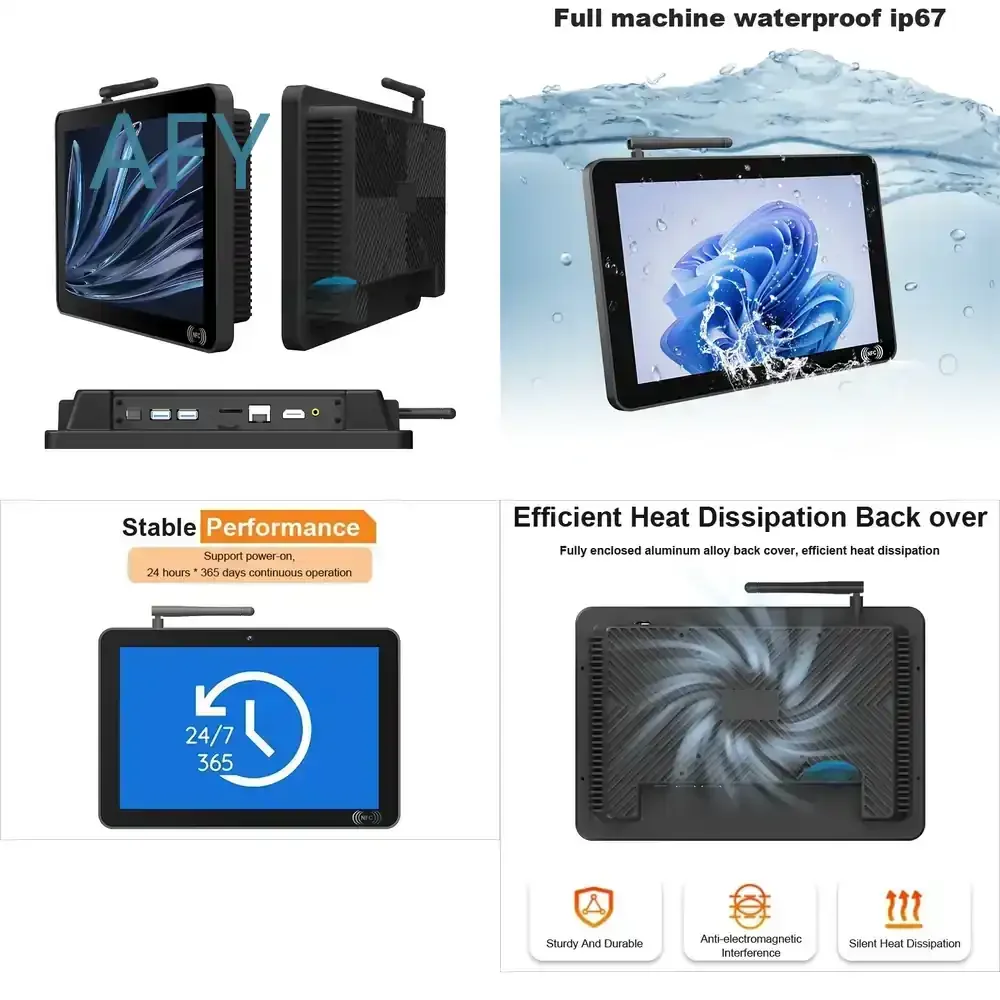 Custom Outdoor IP67 Waterproof Embedded Capacitive Touch Screen Panel PC for Android 7.1 10 inch 15 inch Industrial All in