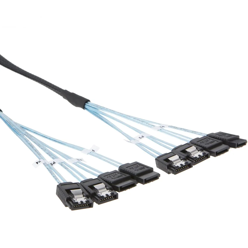 SATA 7P 4x SATA-III Computer Case Hard Disk Server Host Data Cable for Data Transfer