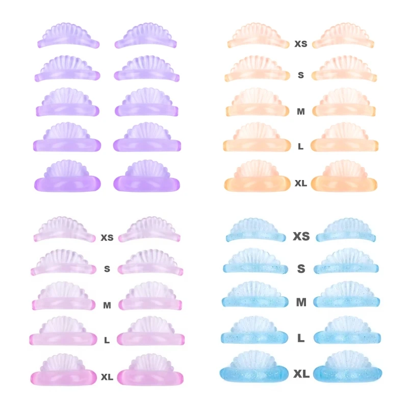 5 Paar Wimpern-Lifting-Pads aus Silikon, Muschelförmige 3D-Wimpernverlängerungs-Lifting-Stäbchen, Wimpern-Lifting-Schutz, Make-up-Zubehör