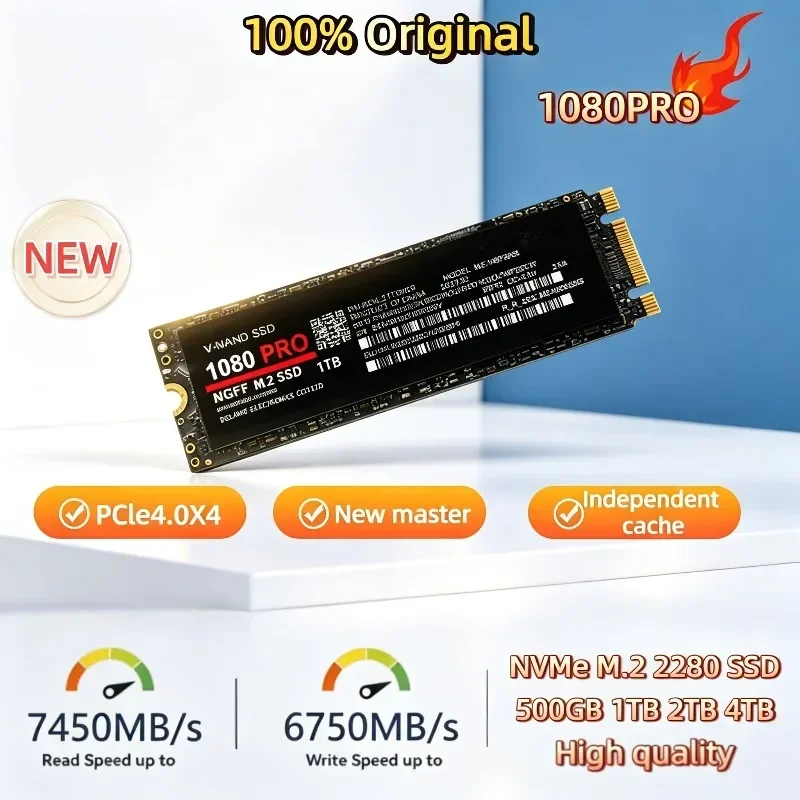 1080PRO PCIe NGFF M.2 2280 SSD 500GB/1TB/2TB/4TB, bietet schnelle, überlegene Geschwindigkeit für flüssiges Gaming und professionelle Arbeitsabläufe. – Detail 1