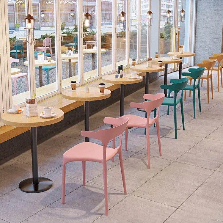 l # Commercial Restaurant Furniture Set Customize Color Dining Cafe Plastic Chair Modern Solid Wooden Sofa Seat