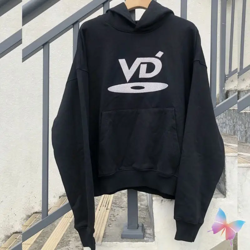 Winter Black Vujade Hoodies Hiphop Street VD Letter Embroidery Logo Hooded Terry Sweater Men Women Sweatshirts