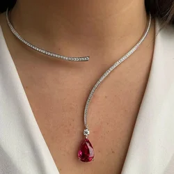 Simple Rhinestone Open Choker Bride Clavicle Chain for Women 2024 Luxury Water Drop Crystal Collar Necklace Torques Jewelry