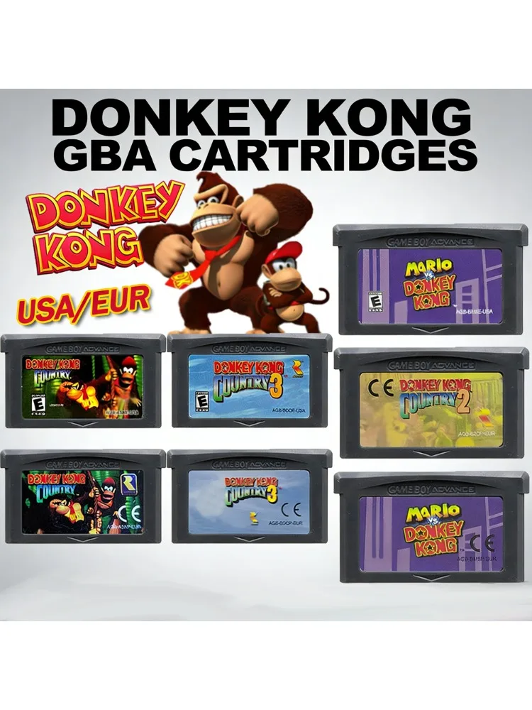 GBA Game 32Bit Cartridge Videogameconsolekaart Donkey Kong-serie vs. Donkey Kong Country voor GBA/SP/DS - afbeelding 2