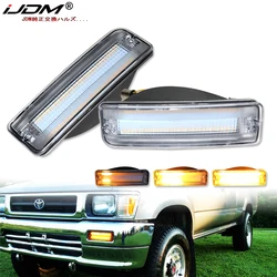 iJDM For 1993-1998 Toyota T100 Car Bumper Sequential Amber Turn Signal Replace Switchback white LED Daytime Running Light 1156