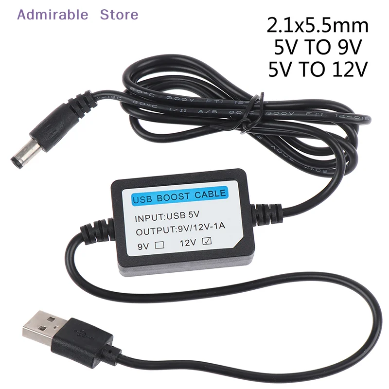 [W]USB Charge Power Boost Cable DC 2.1x5.5mm 5V to DC 9V/12V 1A Step UP Cable