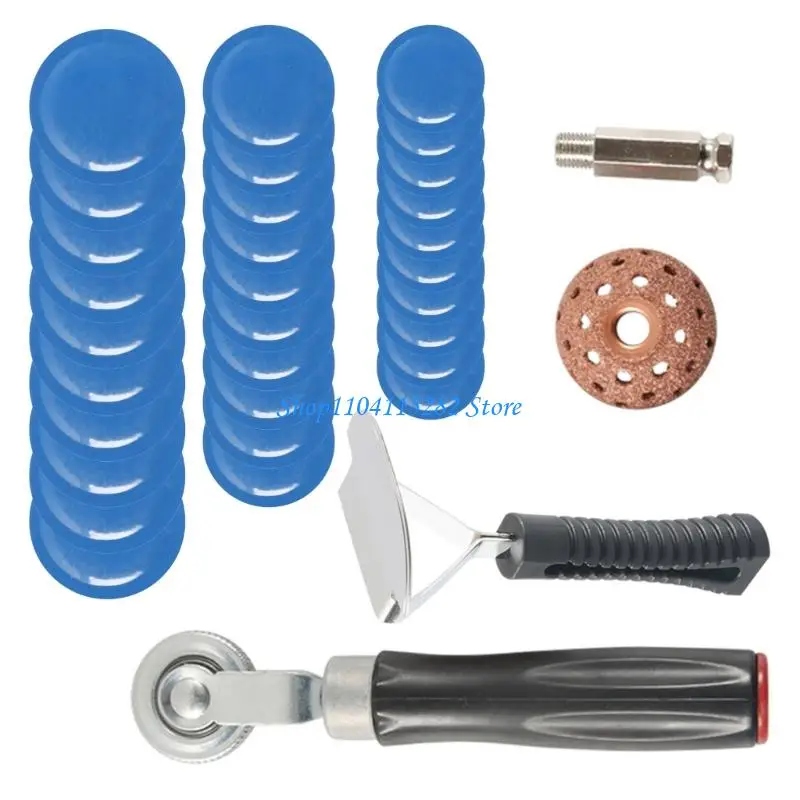 

34pcs Vehicle Tire Puncture Repair Set Steel Scrapers Rubber Patches Included