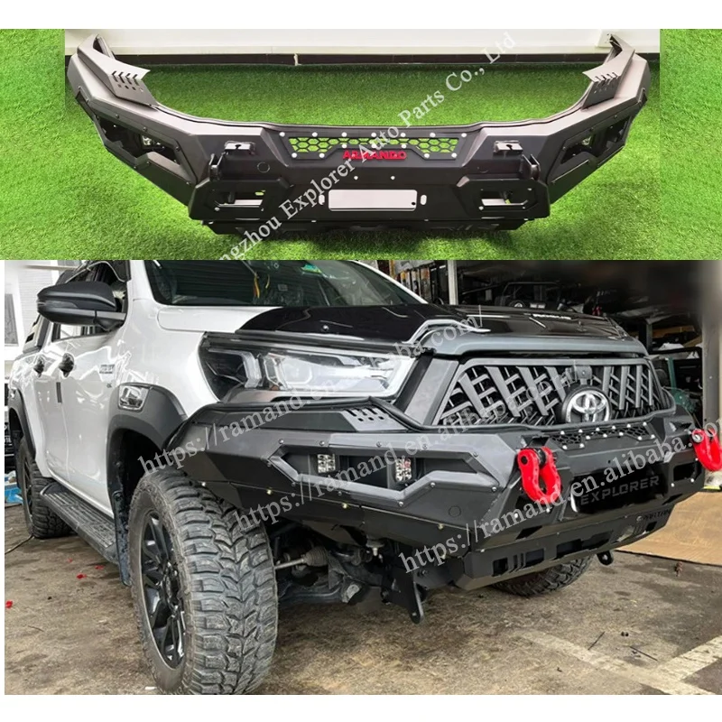 Front Bumper Bar Auto Body Systems Armando Revo Steel for Hilux REVO ROCCO 2021 Front Bumper Car Bumpers Black  2020-