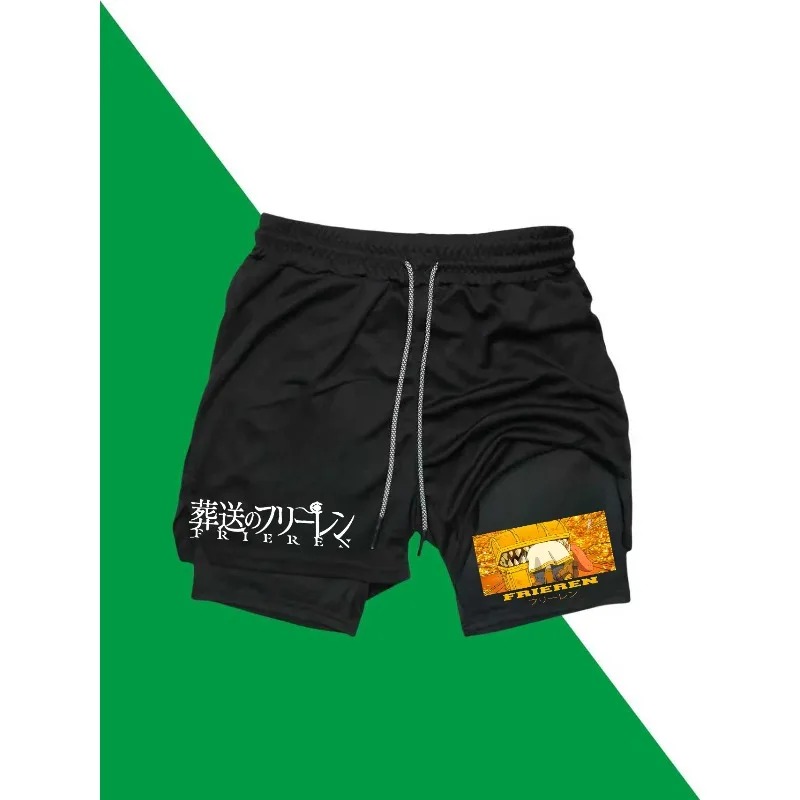 

Шорты Frieren Performance, мужские компрессионные летние шорты для бега 2-в-1, тренировочные шорты для йоги, тренажерного зала, спортивная одежда, шорты для тренировок с карманами