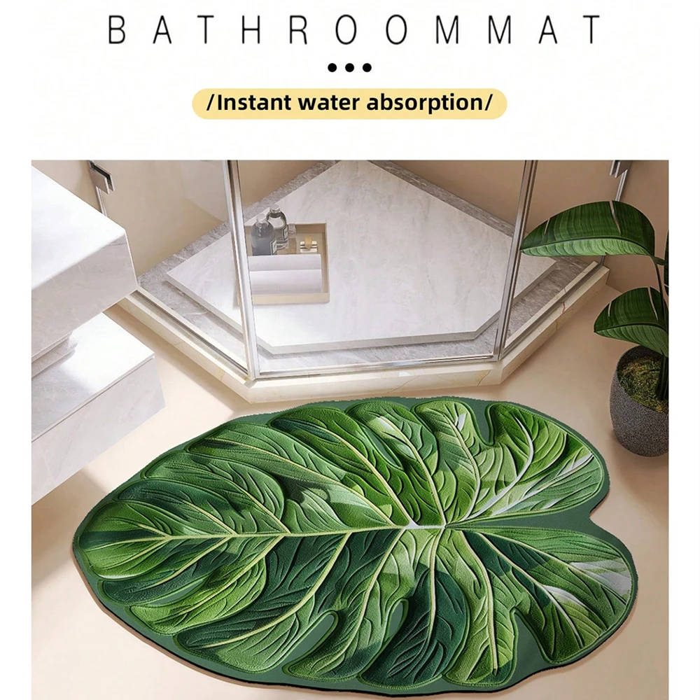 Green Diatom Mud Dirt Resistant Floor Mat Wear-resistant Anti Slip Carpet High Quality Bathroom Kitchen Carpet Irregular Shape