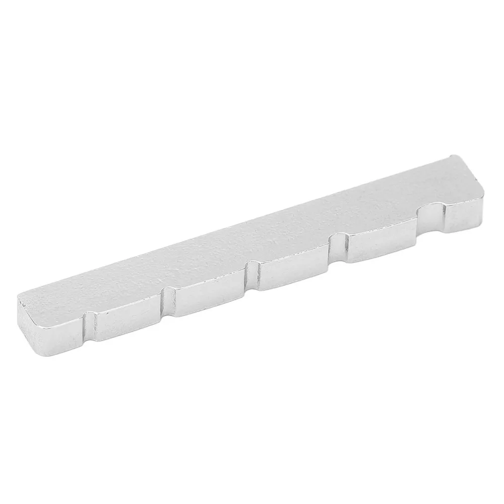 Durable Metal Material Guitar Nut Pre-cut Slotted Silver Bass Guitar Nut 5 String Design Slotted Guitar Nut Bass Guitar
