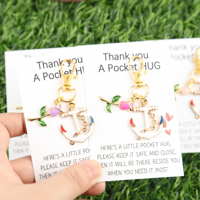 6A fun anchor and rose keychain set Suitable for bag pendants Keychain Pendant Headphone packaging decorationDIYPendant Party Gi - view 5