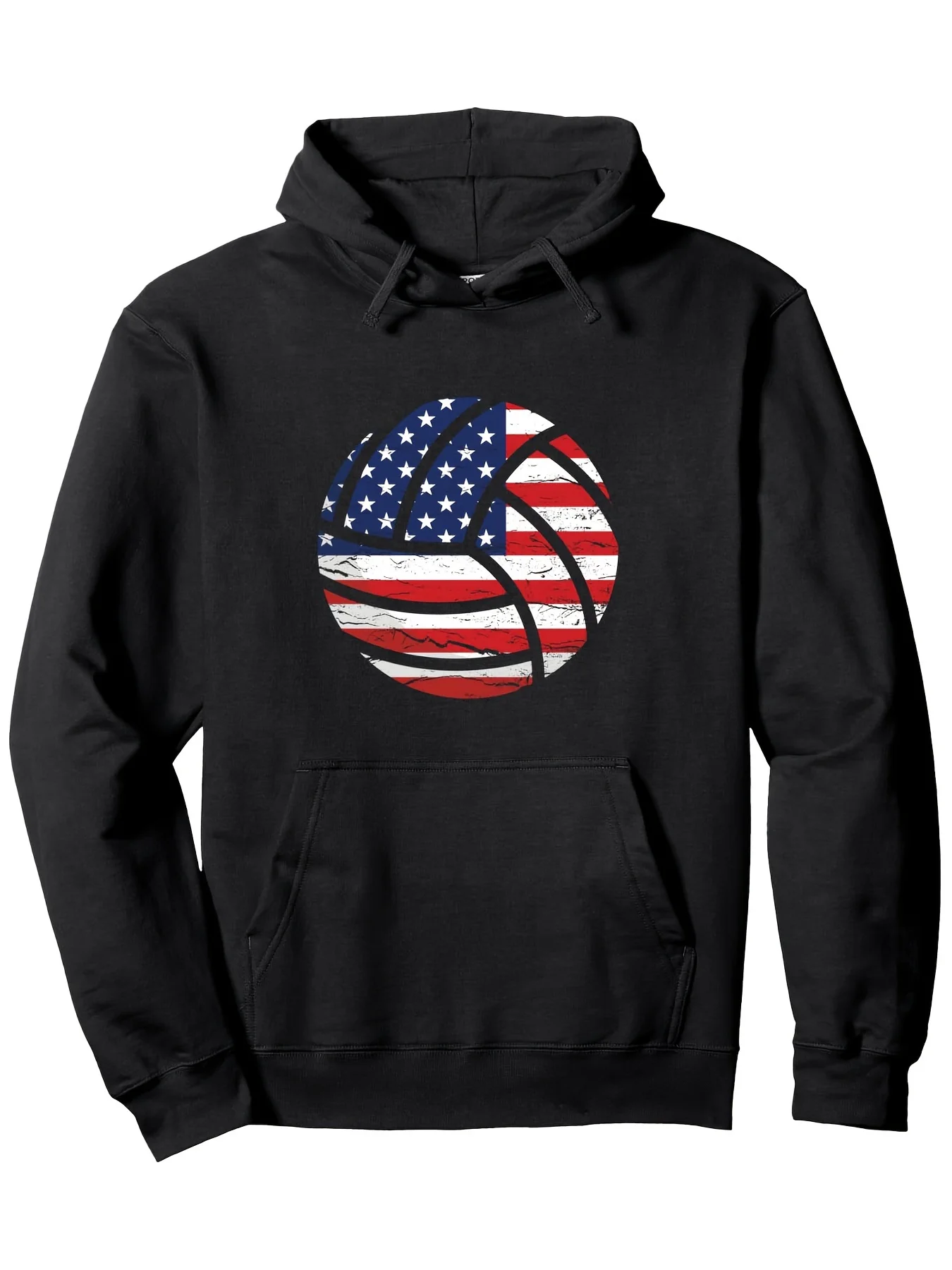 Volleyball American Flag USA Patriotic Pullover Hoodie