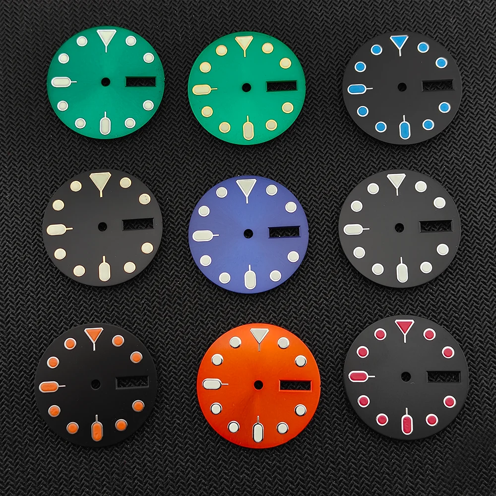 28.5mm Dials Suitable For NH35 NH36 Blue Luminous Week Display Complete Calendar Watch Accessory Part  Modification Parts