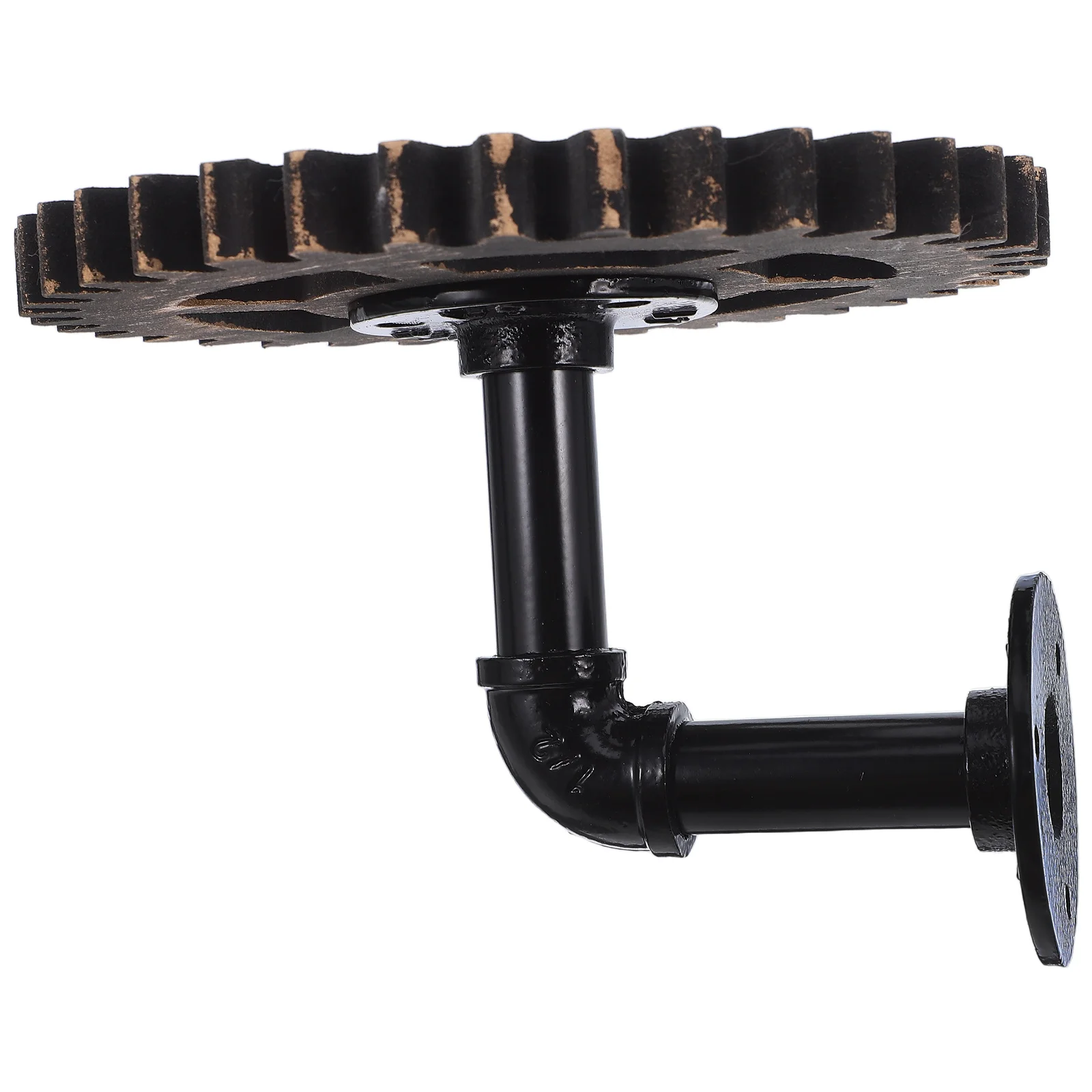 

Rustic Vintage Industrial Pipe Wall Shelf Steampunk Gear Design Metal Rack Living Room Kitchen Bedroom Balcony Decor