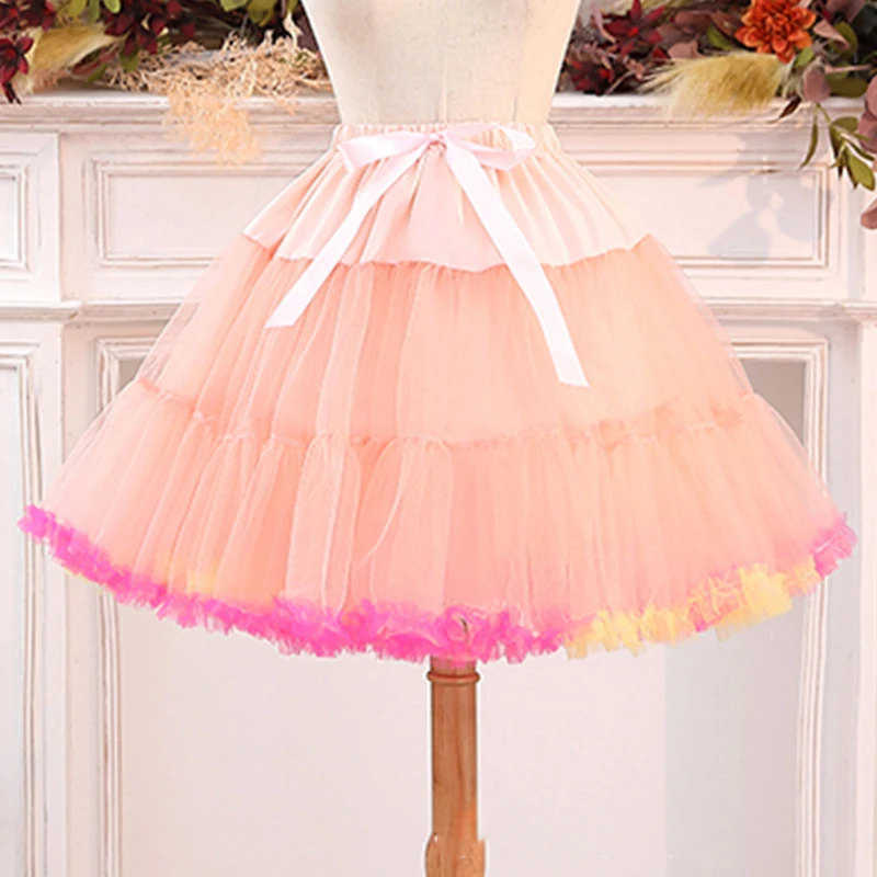 Women Petticoat Puffy Skirt Mini Rockabilly Wedding Under Dres Fluffy Petticoats Crinoline Underskirt Lolita Swing Tutu Skirts