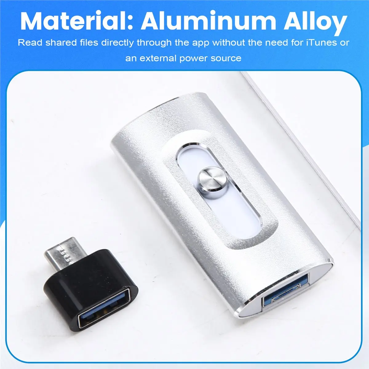 fitfit USB Flash Drive Photostick High Speed Sticks External Storage Pen Drive for Phone PC Copy Photo Videos Files 64GB Silver