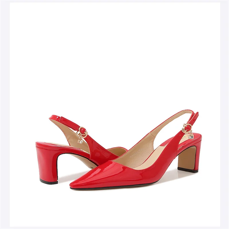 Escarpins pointus en cuir verni noir pour femmes, talons aiguilles,bande élastique, chaussures de soirée, talons découpés, 7.5cm