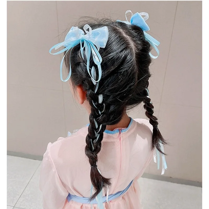 

New Fashion Kids Bow Strap Hairpin Baby Weaving Headwear Long Beauty Girls Hairpins Fashion Children's Hair Accessories