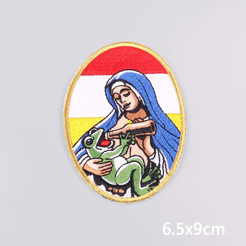 Nederlandse Oeteldonk-carnaval, geborduurde patches om op te strijken, kikker-embleem, badge voor Nederlandse feestkleding, kostuumdecoratie en accessoires.