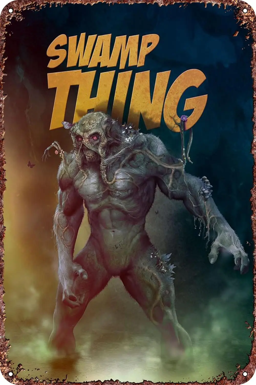 Swamp Thing Metal Vintage Tin Sign Movie Poster Bar Restaurant Wall Decoration Vintage Inspired Metal Sign 12x8 Inch