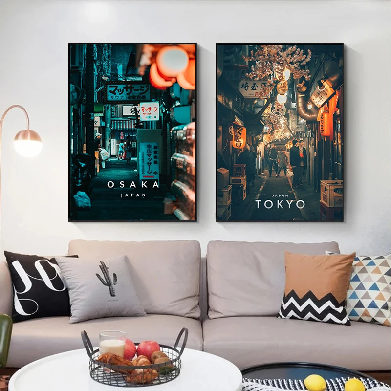 Vintage Japan Tokyo Japanese City Landscape Canvas Painting Poster and Print Wall Art Picture for Living Room Home Decor Cuadros view 4