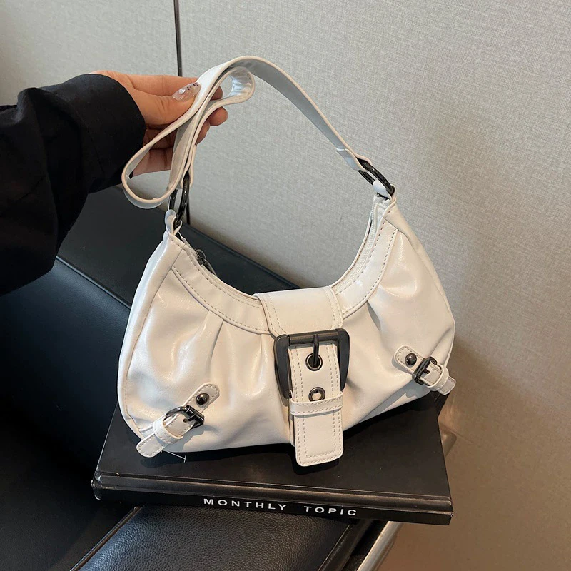 Y2K Retro Plissierte Hobo-Schultertasche für Damen, Trendige Maillard-Style Unterarmtasche, Clutch-Handtaschen für Reisen, Arbeit und Shopping – Detail 8