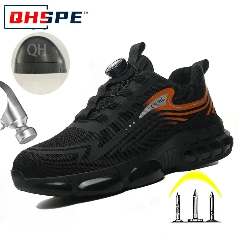 

Men's Button Knitted Fashionable Labor Protection Shoes with Steel Toe Caps for Anti Smashing and Anti Puncture