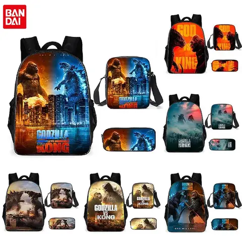 3 st/set Bandai Godzilla Vs Monster King Kong Barnryggsäckar Studentväska Axelväska Pennfodral Kostym Barnväskor Barnpresenter 6 best sales sh monsterarts - №2