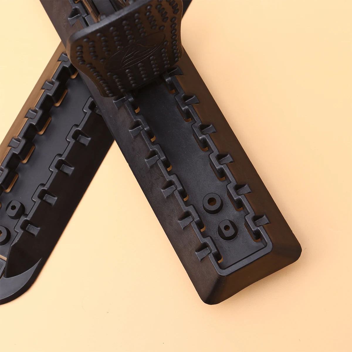 قطعتان من دواسة التجديف للزورق، ملحقات قارب الصيد المتينة، لوازم التجديف البلاستيكية المدمجة، معدات الرياضات المائية الخارجية باللون الأسود