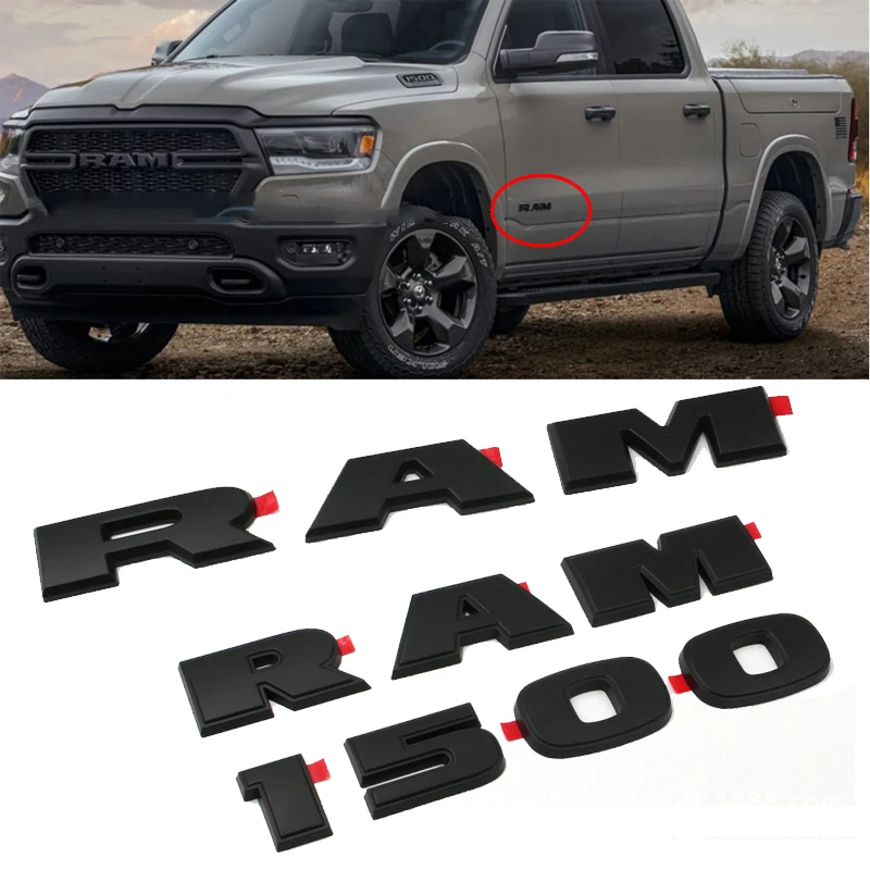 ABS Car Door Side Emblem Cover Sticker for Dodge Ram 1500 2019 2020 2021 2022 Auto Fender Letter Badge Exterior Decoration - view 2