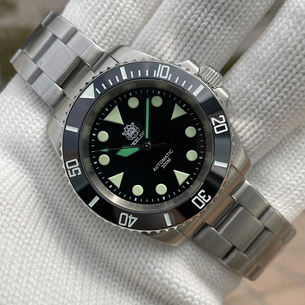 

STEELDIVE SD1955 Limited Supply Green Hands NH35 Automatic Watch 300M Waterproof Sapphire Glass Ceramic Bezel Men Dive Watches