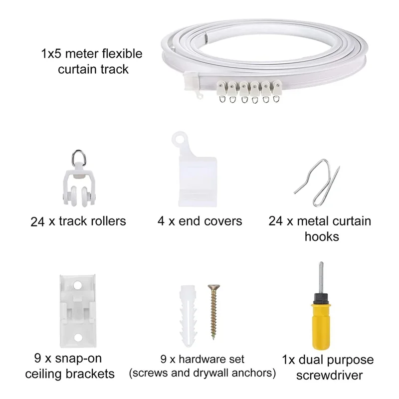 A38M 5 미터 구부릴 수 있는 천장 커튼 레일 교체 유연한 천장 커튼 레일, 커튼 레일, 액세서리, 곡선 커튼
