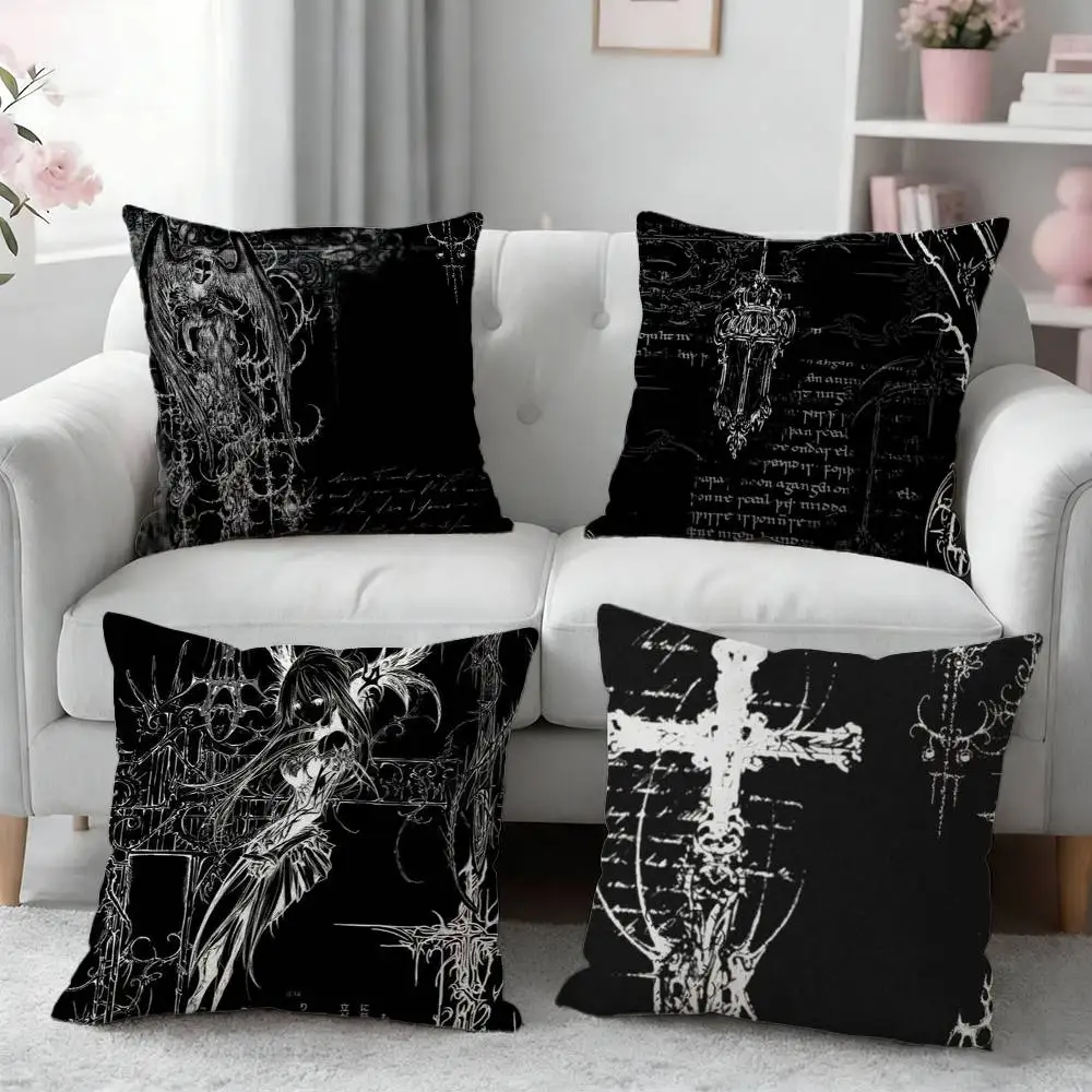 

Gothic Cyber Sigil Cross Eyes Pillow Case Pattern Printed Pillowcase For Living Room Sofa Cushion Cover